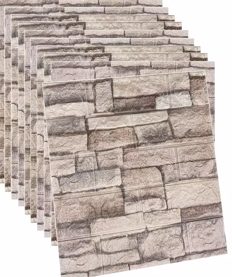 3D Solid Wall Stickers Waterproof Anti-Collision Vinyl Brick Wall Coated Paper Self-Adhesive Wallpaper 3D Foam Wallpaper