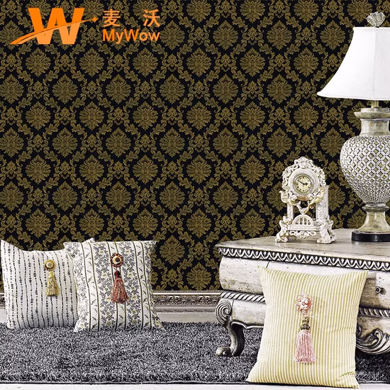 High Quality Wholesale 3D Textured Waterproof Decorative Paper Wall Background Gold Foil PVC Wallpaper for Home Decoration